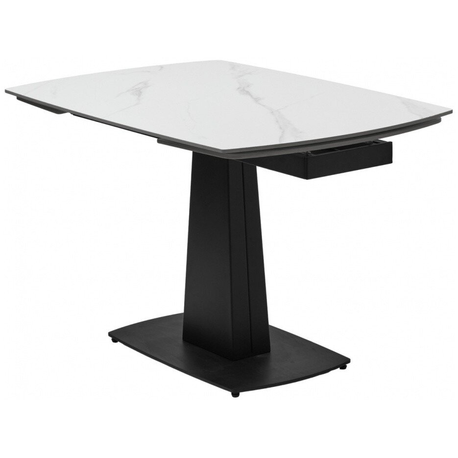 Керамический стол Balde 140 matt white marble solid ceramic / black Керамический стол Balde 140 matt white marble solid ceramic / black
