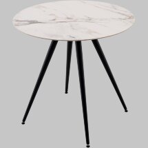 Стол Ники круглый столешница керамика Ice Jade 800
