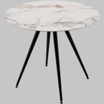 Стол Ники круглый столешница керамика Ice Jade 900