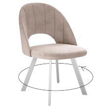 Стул DikLine 227 поворотный, B03 BEIGE, ножки белые