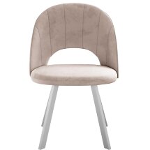 Стул DikLine 227 поворотный, B03 BEIGE, ножки белые