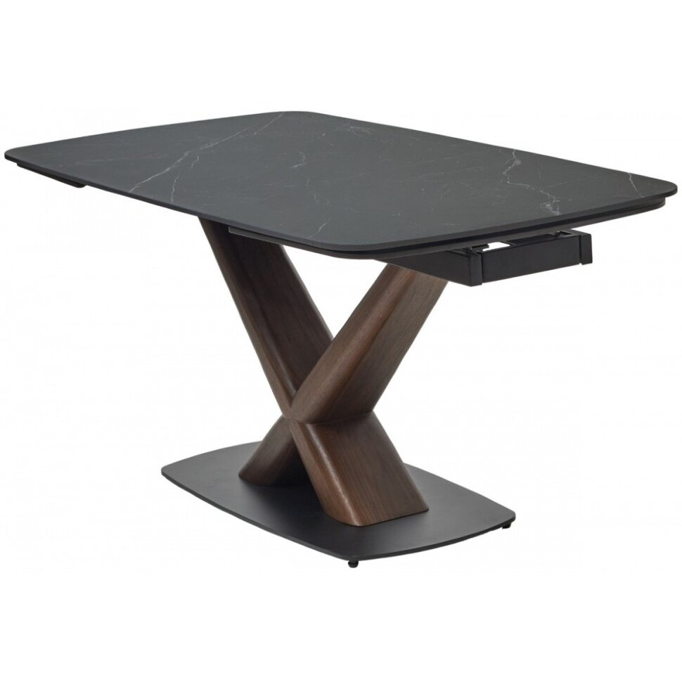 Керамический стол Blanco 160 matt black marble solid ceramic / орех Керамический стол Blanco 160 matt black marble solid ceramic / орех