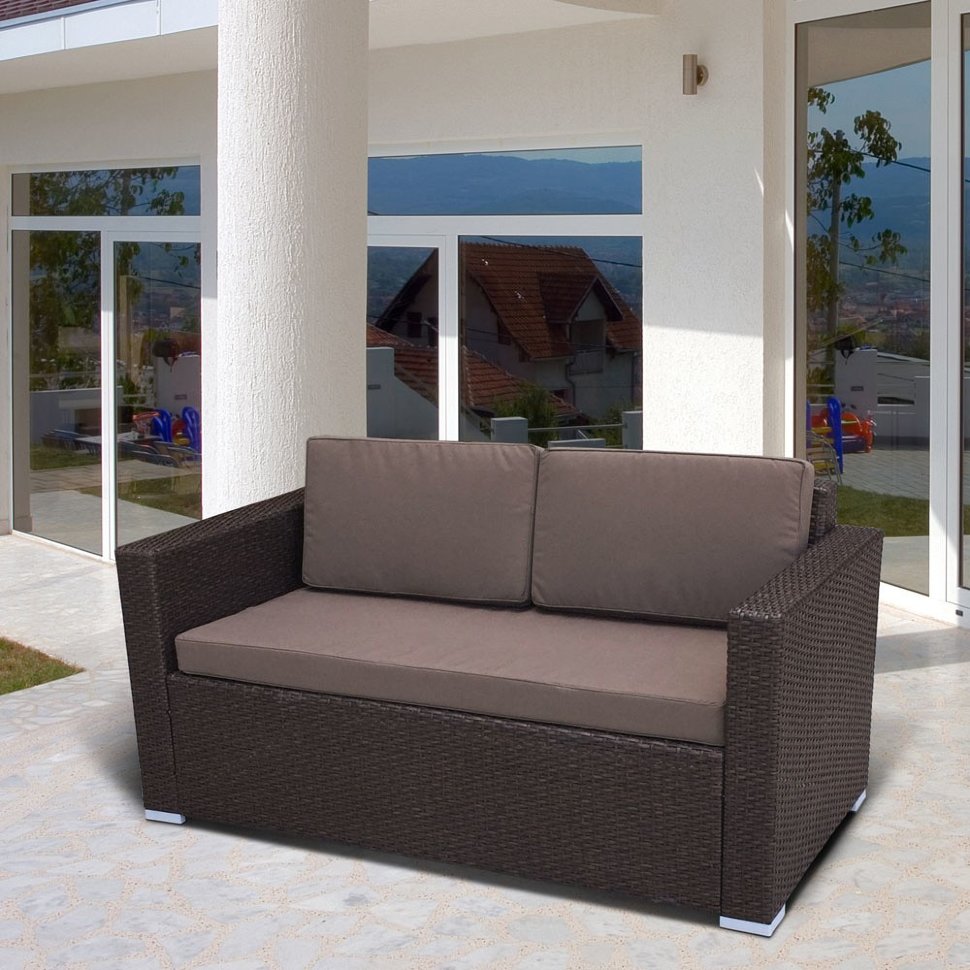 Плетеный диван S52A-W53 Brown Плетеный диван S52A-W53 Brown