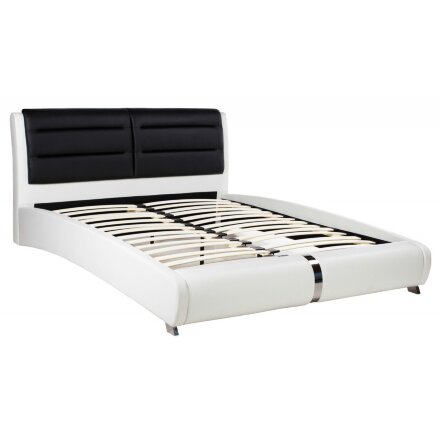 Кровать Verina 160 см х 200 см black + white PU 