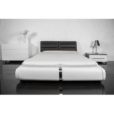 Кровать Verina 160 см х 200 см black + white PU 