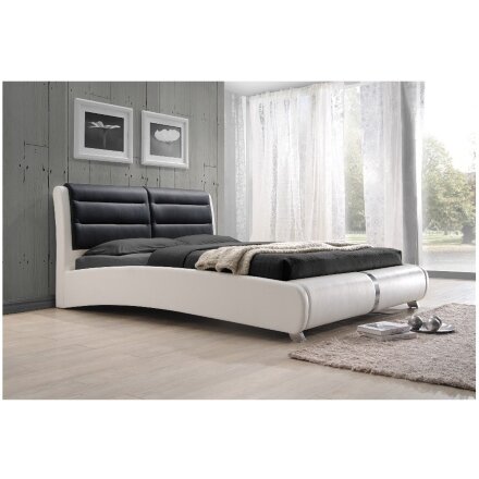 Кровать Verina 160 см х 200 см black + white PU 