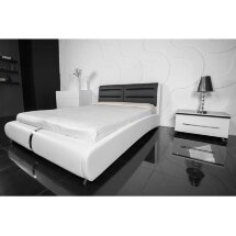 Кровать Verina 160 см х 200 см black + white PU
