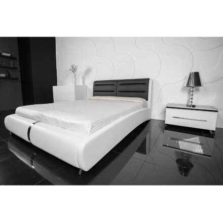 Кровать Verina 160 см х 200 см black + white PU 