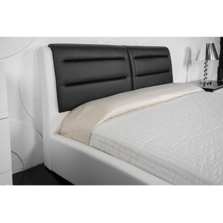Кровать Verina 160 см х 200 см black + white PU 
