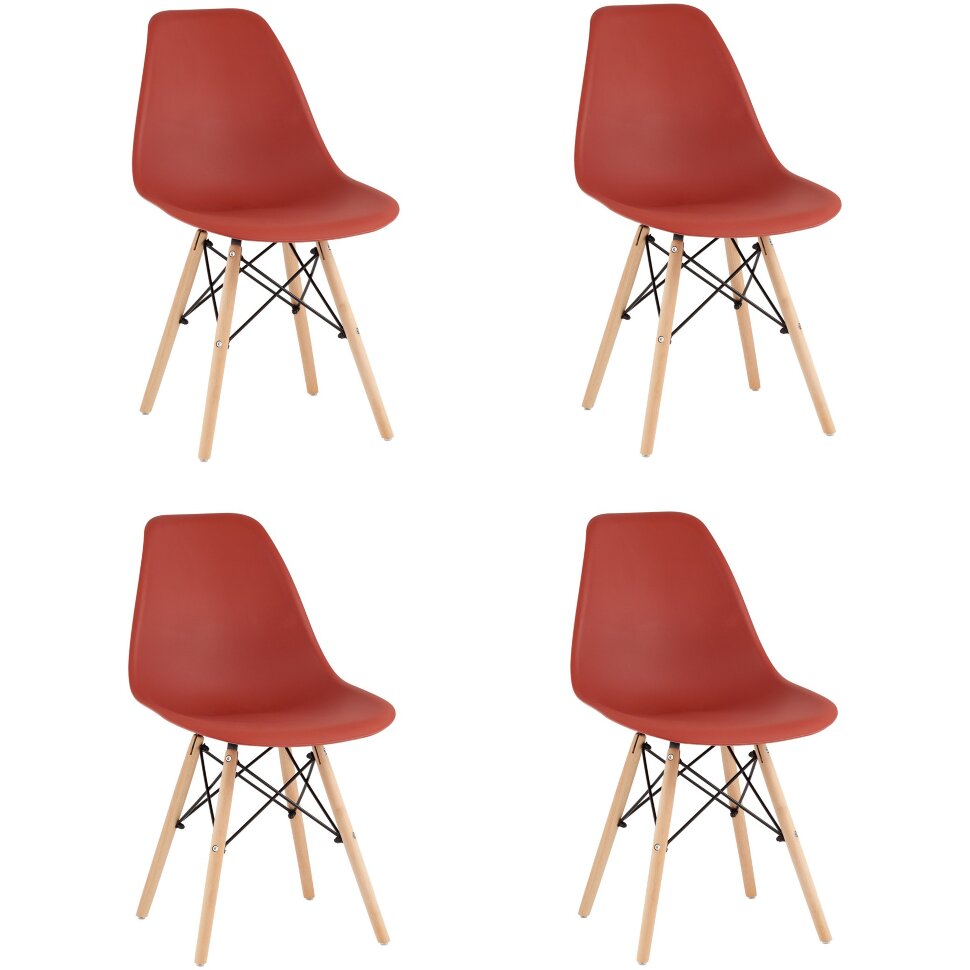 Стул Eames Style DSW терракотовый x4 (разборный каркас) Стул Eames Style DSW терракотовый x4 (разборный каркас)