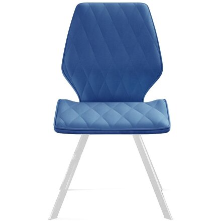 Стул DikLine 243 B8 BLUE поворотный/ ножки белые 