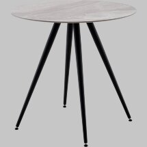 Стол Ники круглый столешница керамика Italian light grey 800