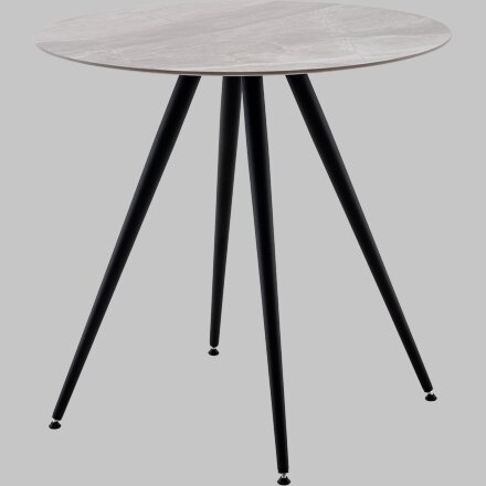 Стол Ники круглый столешница керамика Italian light grey 800 