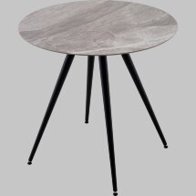 Стол Ники круглый столешница керамика Italian light grey 800