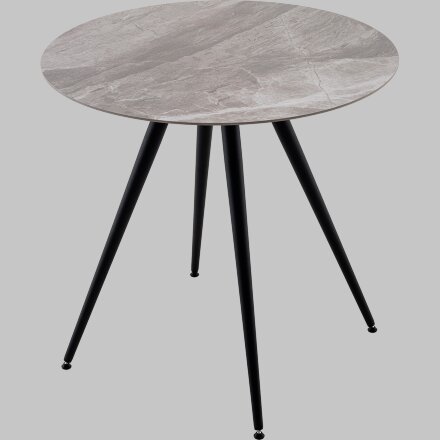 Стол Ники круглый столешница керамика Italian light grey 800 