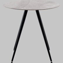 Стол Ники круглый столешница керамика Italian light grey 800