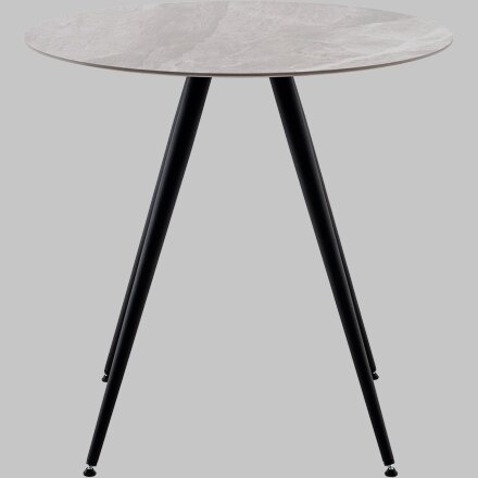 Стол Ники круглый столешница керамика Italian light grey 800 