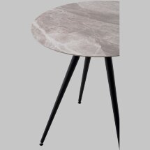 Стол Ники круглый столешница керамика Italian light grey 800