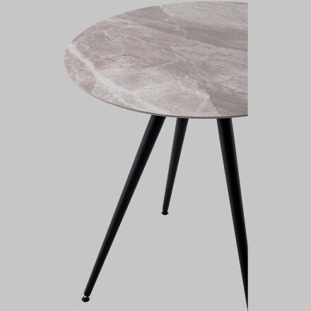 Стол Ники круглый столешница керамика Italian light grey 800 