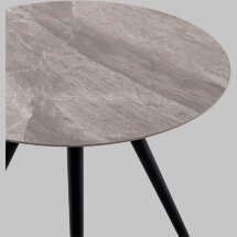Стол Ники круглый столешница керамика Italian light grey 800