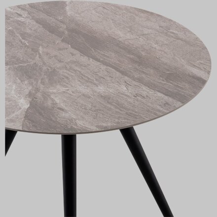 Стол Ники круглый столешница керамика Italian light grey 800 
