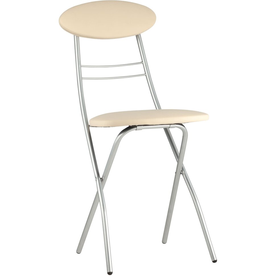 Стул складной Stool Group М8-01 Компакт Слоновая кость, металлический каркас, кожа PVC Стул складной Stool Group М8-01 Компакт Слоновая кость, металлический каркас, кожа PVC