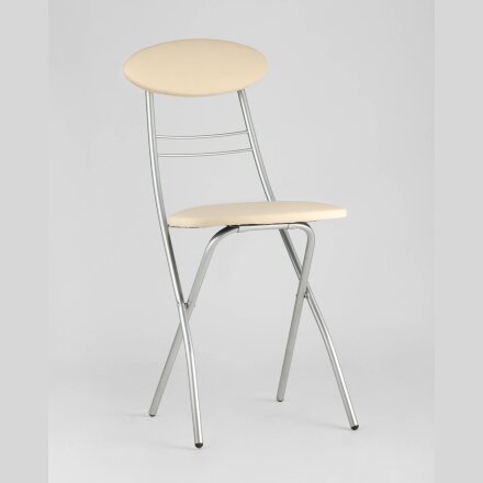 Стул складной Stool Group М8-01 Компакт Слоновая кость, металлический каркас, кожа PVC 
