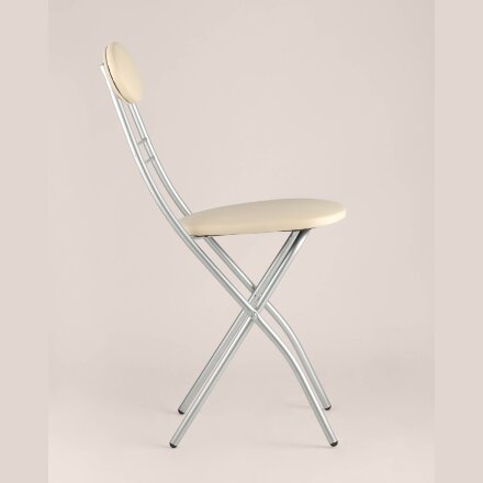 Стул складной Stool Group М8-01 Компакт Слоновая кость, металлический каркас, кожа PVC 