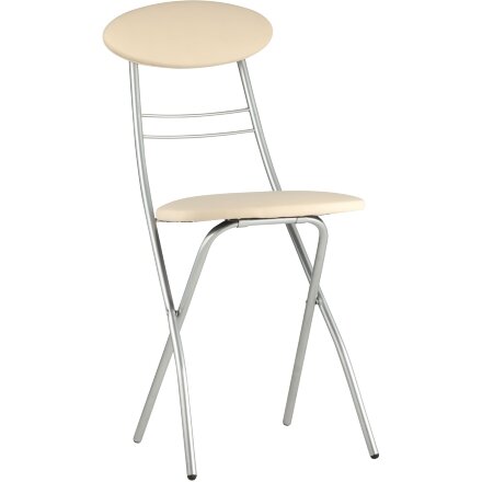 Стул складной Stool Group М8-01 Компакт Слоновая кость, металлический каркас, кожа PVC 