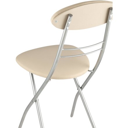 Стул складной Stool Group М8-01 Компакт Слоновая кость, металлический каркас, кожа PVC 