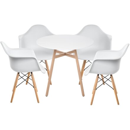 Обеденная группа Гвин white / wood 