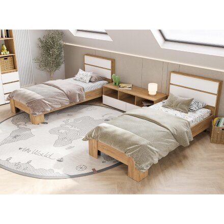 Кровать Элла КР 01 90х200 белый / дуб крафт золото 