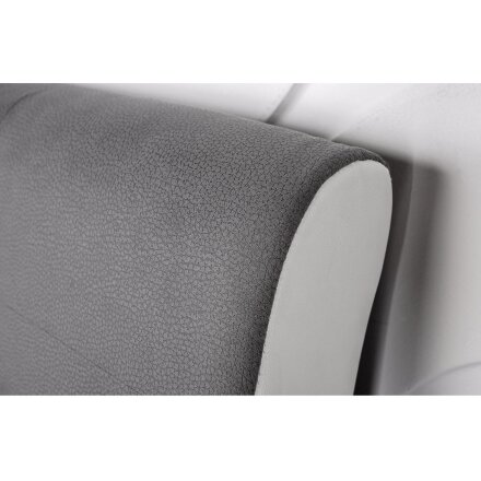 Кровать Zarrina 160 см х 200 см grey fabric + white PU 