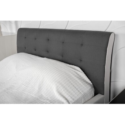 Кровать Zarrina 160 см х 200 см grey fabric + white PU 
