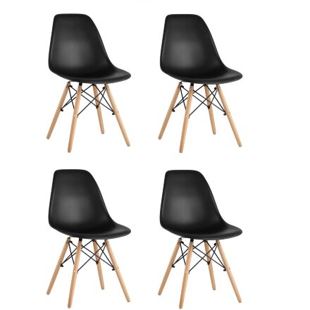 Стул Eames Style DSW черный x4 (разборный каркас) 