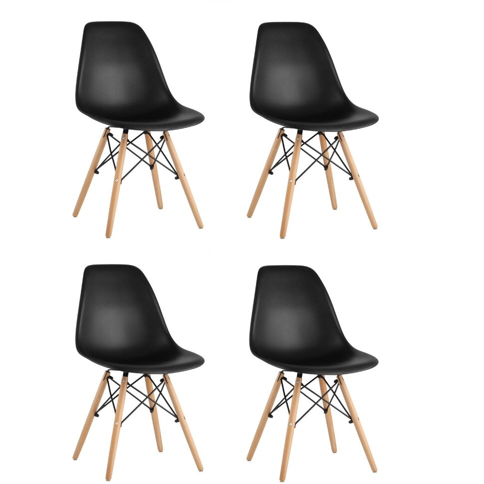 Стул Eames Style DSW черный x4 (разборный каркас) Стул Eames Style DSW черный x4 (разборный каркас)