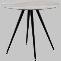 Стол Ники круглый столешница керамика Italian light grey 900