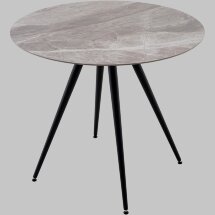 Стол Ники круглый столешница керамика Italian light grey 900