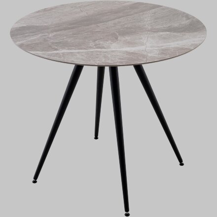 Стол Ники круглый столешница керамика Italian light grey 900 