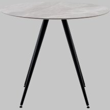 Стол Ники круглый столешница керамика Italian light grey 900