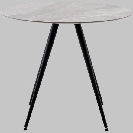 Стол Ники круглый столешница керамика Italian light grey 900 