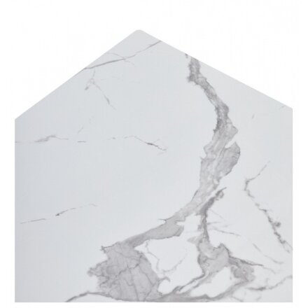 Керамический стол Estebio 160 gloss statuario white solid ceramic / серый металлик 