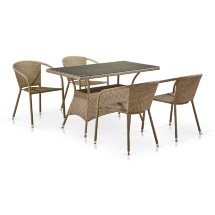 Комплект мебели из иск. ротанга T198D/Y137B-W56 Light Brown (4+1)