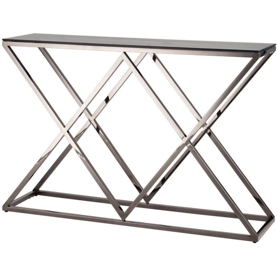 Консоль ИНСИГНИЯ 115*30 сталь темный хром стекло smoke Консоль ИНСИГНИЯ 115*30 сталь темный хром стекло smoke