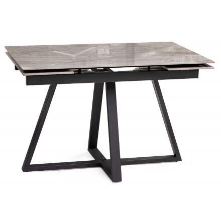 Керамический стол Силлем 120(180)х80х77 dyna fantasico grey / черный 