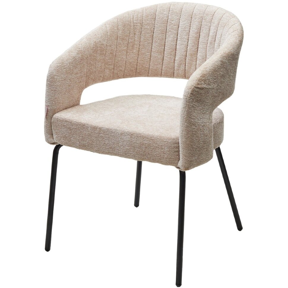 Стул SNUG 3018-10 бежевый, шенилл / черный каркас, ®DISAUR Стул SNUG 3018-10 бежевый, шенилл / черный каркас, ®DISAUR