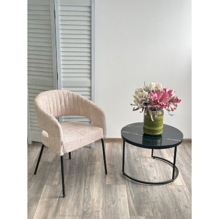 Стул SNUG 3018-10 бежевый, шенилл / черный каркас, ®DISAUR 