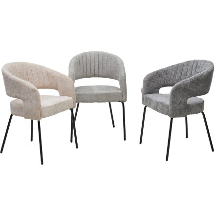 Стул SNUG 3018-10 бежевый, шенилл / черный каркас, ®DISAUR 