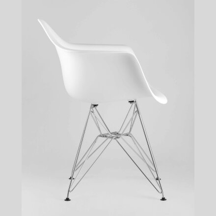 Стул Eames DAR белый, основание хромированный металл, сидение PP пластик 