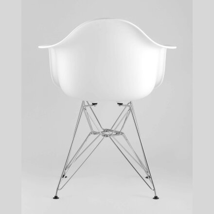 Стул Eames DAR белый, основание хромированный металл, сидение PP пластик 